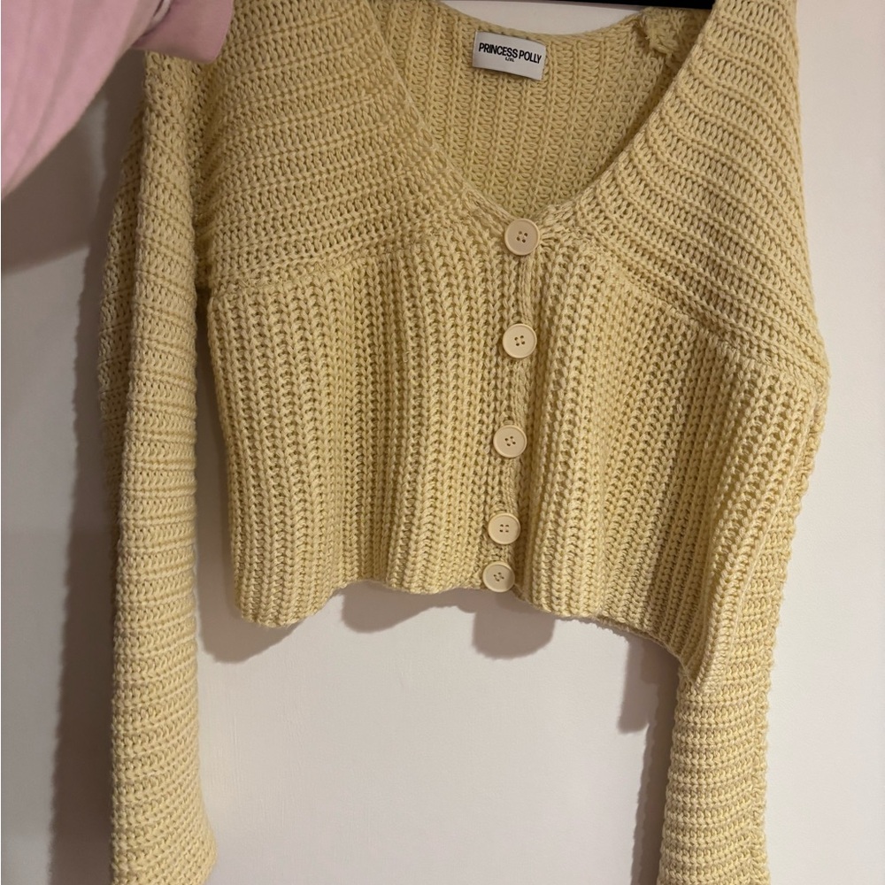 Princess Polly Cream Button-Up Cardigan